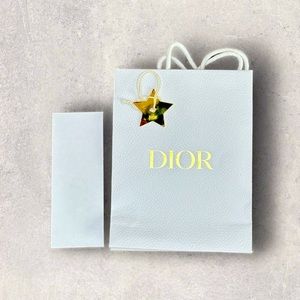 Dior Authentic Boutique Shopping Bag/ Leather Texture & metal star